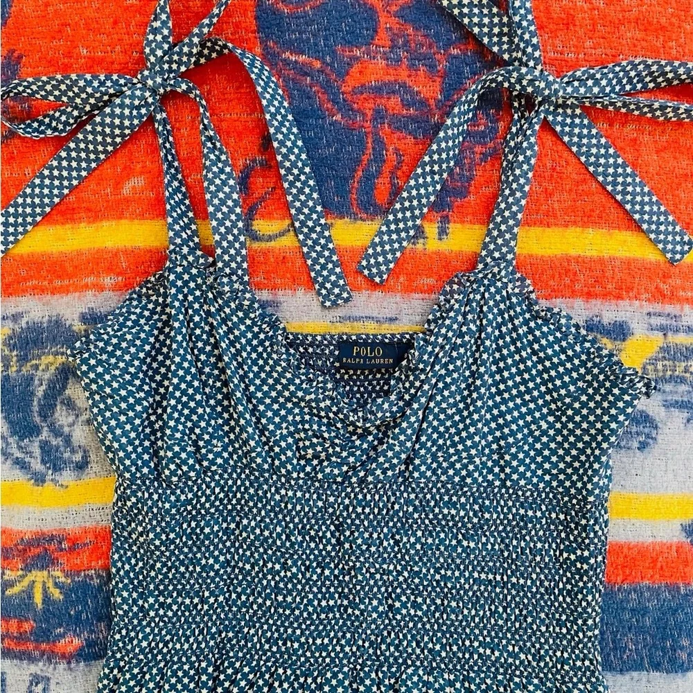 Polo Ralph Lauren blue and white star print dress! - Picture 5 of 11